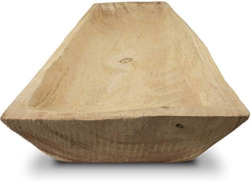 Fifth Nest Wooden Dough Bowl Centerpiece Tray Rustic Artisan Inspired Primitive Wood Tray For Serving And Decor Tabletop And Hearth Display Small Rectangle Buy Online At Best Price In Uae