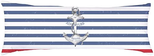 Premium Cotton Zippered Pillow Cases - Nautical Style Body Pillowcase (20 x 48 Inches) Floral Print Silky Soft &amp; Wrinkle Free 1pc Set of Pillow Cases by Ula Walpole