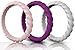 Made for Her Stackable Silicone Wedding Rings for Women - Thin Rubber Bands for Active Women