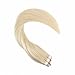Ugeat Tape in Hair Extensions Blonde, 16 inch Invisible Tape in Human Hair Extensions #60 Platinum Blonde Glue in Natural Straight Hair Extensions Human Hair 50Grams/20Pieces