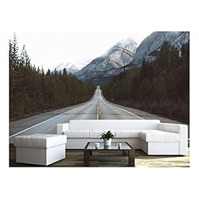 Road in Mountain Area - Removable Wall Mural | Self-Adhesive Large Wallpaper - 66x96 inches
