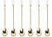 Gold Plated Flatware Tea Spoons with a Clear Crystal Jeweled Tip Set of 6