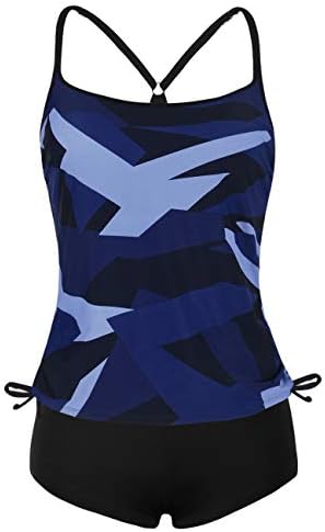 ninovino Women's Two Piece Swimsuits Tankini Top with Boyshorts Swimwear Set