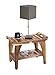 EcoDecors 24 Inch Tranquility Natural Color Waterproof Teak Wood Shower Bench Stool Seat Chair For Inside Shower Storage Shelf Provides Safety, Storage, and Organization For Bathroom Accessories