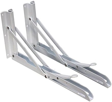 2pcs White Metal Triangle Folding Shelf Bracket Support Wall Bracket by TOPODO