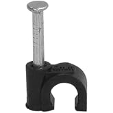 Your Cable Store 100 Pack Black Ethernet / RG59 / 6mm Nail In Cable Clips
