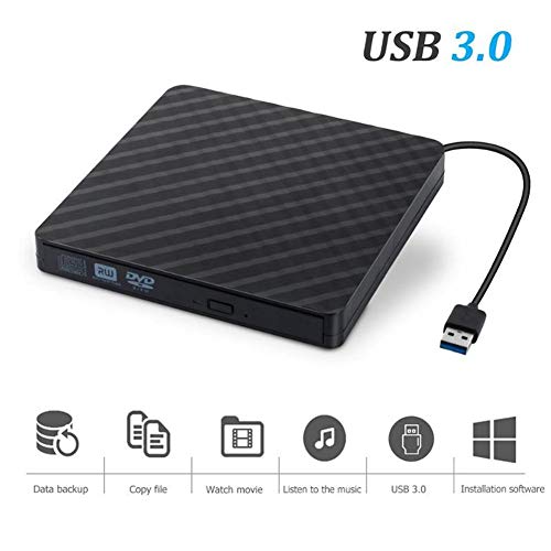 BAUBEY External DVD Drive,USB 3.0 Slim Portable High Speed Data Transfer Writer Recorder CD DVD +/-RW Drive Burner for Windows 10/8/7 Laptop Computer Mac MacBook Pro Air iMac HP Dell Asus Acer Lenovo