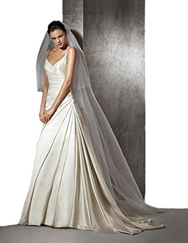 Gogh Champagne 2 Tiers 2M Long fairy Beaded Edge bridal veils wedding veil styles 18
