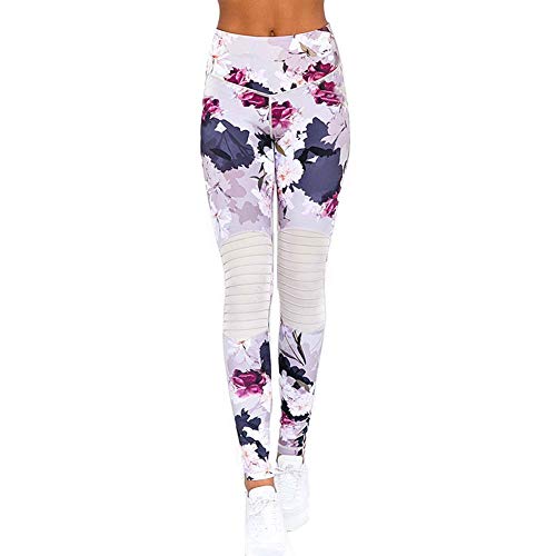 Bestmemories Women's Sportswear Flower Print Stitching Yoga Fitness Set Women's Sports Wear Exercise Clothing