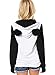 ZXZY Women Cute Cotton Blend Long Sleeve Panda Print Hoodies Pullover Tops White