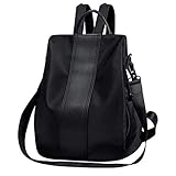 Women Backpack Purse Nylon Fashion Black Backpack Women Lightweight Anti Theft Backpack Rucksack Small Purses for Women Girls Ladies Shoulder Bags Casual Small Daypacks