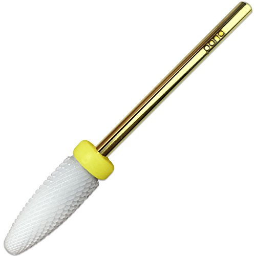 Beauticom (Grit: XF- EXTRA FINE) Professional USA Ceramic White Flame Cone Shaped Bit Nail Drill 3/32" Shank Size