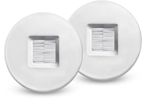 2 Pack Screw Less Brush Wall Plate Cable Pass Through with Brackets - in Wall Cable Management kit - Snap-on Single Gang Wall