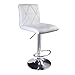 Leader Accessories Bar Stool,White Hydraulic Modern Diagonal Line Adjustable Bar Stools with Back,Set of 2