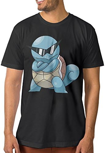 Realmens Pocket Monster 007 Squirtle Black Newest Men T-shirt