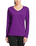 Baleaf Women's Long Sleeve Mesh Running Shirts Purple Size L