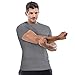 Copper Compression New Colored Short Sleeve Shirt - Guaranteed Best Copper + Zinc Infused Mens T-Shirt. Support Stiff + Sore Muscles. Basketball, Football, Sports Wear (Medium - Grey)