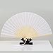 Metable 8pcs Folding Fan White Silk Bamboo Handheld Folded Fan Bridal Dancing Props Church Wedding Gift Party Favors Home Office DIY Decor