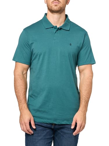 Volcom Men's Middler Short Sleeve Modern Fit Polo Short, Cosmic Blue, XLarge