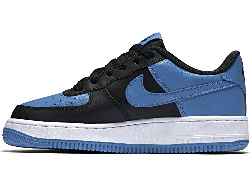 Nike Boys Air Force 1 Low Basketball Sneaker Black/White/Star Blue 6.5Y