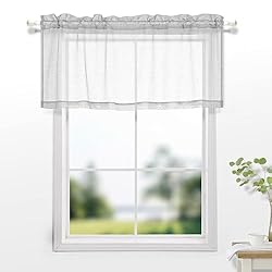 KOUFALL Grey Valances 18 Inches Long for Living