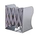 JIARI Book Ends, Gray Decorative Metal Iron Bookends Holder Stand Desk Nonskid Adjustable Bookend (Gray)