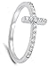 CHOOSE YOUR COLOR Sterling Silver Sideways Cross Ring