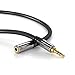 KabelDirekt – 10ft – Headphone Extension Lead Cable, 3.5mm connectors (aux Audio Cable, Male Jack Plug/Female Jack, Practically Break-Proof Metal casing, Perfect for Headphones, Black)