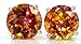 4 Carat Natural Ecstasy Mystic Topaz Round Stud Earrings .925 Sterling Silver Rhodium Finish