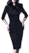 Homeyee Women's Vintage Bowknot 3/4 Sleeve Party Dress B244 (L, Black) US 8