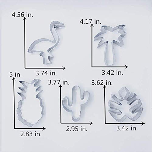 LILIAO Tropical Flamingo Cookie Cutter Set 5 Piece Flamingo, Palm