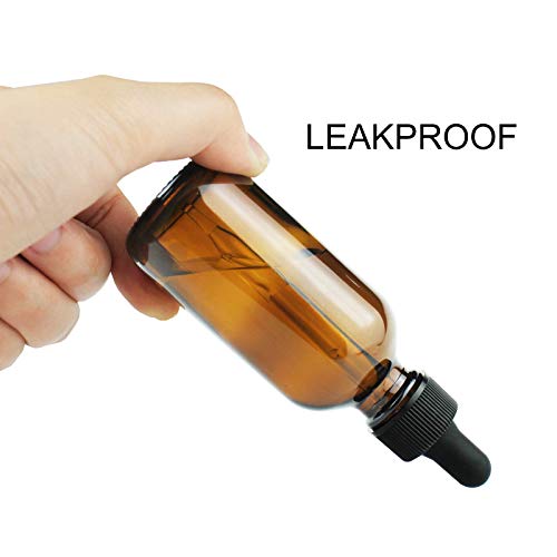 24 Pack 2 oz Dropper Bottles,Amber Glass Bottles with Eye Droppers;Leak