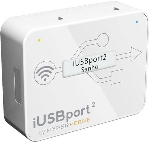 Sanho Hyperdrive iUSBport 2 Wireless Hub for USB Mass Storage Compliant/WiFi-Enabled Devices, 4.5MB/s Speed, White