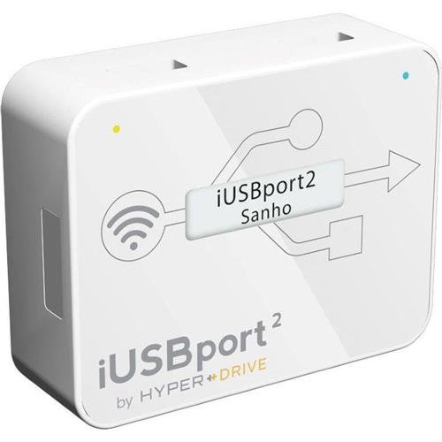 Sanho Hyperdrive iUSBport 2 Wireless Hub for USB Mass Storage Compliant/WiFi-Enabled Devices, 4.5MB/s Speed, White