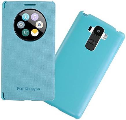 [Quick Window View] Smart view Protective Flip Cover Case Smart Sleep Wake Protection Rigid Shell Case for LG G Stylo / LG G4 Stylus (Emerald)