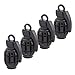 TOMALL Tire Valve Caps Hand-Grenade Style for Car Motorcycle Bicycle Aluminum Alloy Tyre Valve Air Caps (4pcs Black)