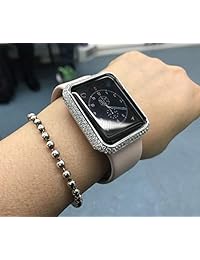 Bling Bling Diamonds Metal bisel Carcasa para Apple Watch iWatch S1 S2 S3 Deportes y edición non ceramic versión el tamaño más pequeño 38 mm.