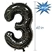 Tellpet Black Number 3 Balloon, 40 Inch