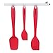 GuteKüchen Flexible Silicone Spatulas Set | 3 Pieces Professional Non-Stick Heat Resistant Baking Spoon, 2 Large & 1 Small | Essential Cooking Gadget and Bakeware Tool