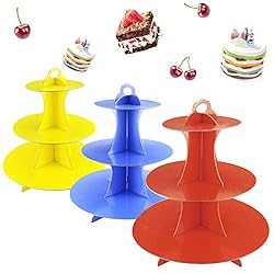 Faxco 3 Pack 3-Tier Colorful Round Cardboard Cup