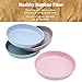 HM-tech 6pcs Bamboo Kids Plates for Baby Feeding, Toddler Plates (8” x 8” x 1”), Tableware for Baby Toddler Kids Bamboo Toddler Dishes & Dinnerware Sets