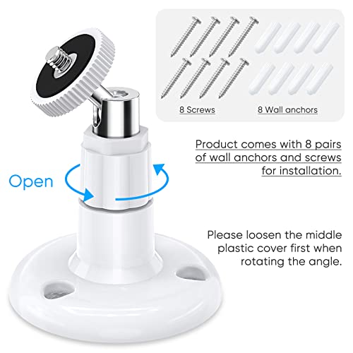 FastSnail Wall Mount Compatible with Wyze Cam Pan V3 & Wyze Cam V4/V3 & Wyze Cam Outdoor/Indoor, 360 Degree Swivel Adjustable Bracket for Wyze Cam and Other Camera with Same Interface 2 Pack