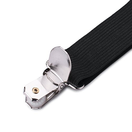 Adjustable Bed Sheet Fasteners Suspenders - 8 Packs of Sheet Suspenders Gripper Holders Elastic Straps Clips for Various Bed Sheets,Mattress Covers, Sofa Cushion(Black)