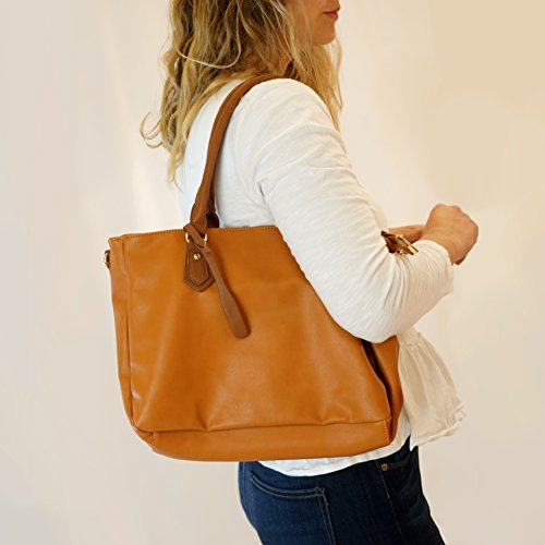 Got Oil Supplies Essential Oils Hobo Bag for Women - Brown Designer Handbag Purse with 16 Elastic Pockets