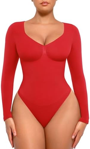 FeelinGirl Body Suits for Womens Long Sleeve Shapewear Bodysuit