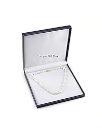 The Pearl Source - Collar de perlas cultivadas de agua salada japonesa Akoya de oro de 14 quilates, redondo, color blanco, 18.0 in de longitud para mujer