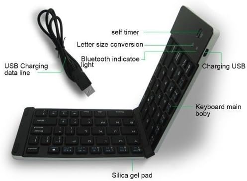 Rextan F66 Portable Mini Bluetooth Foldable Keyboard Easy to Carry Suitable for iOS & Android Devices