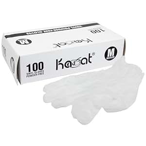 Amazon.com: Plastic Powder-Free Vinyl Gloves, Pack of 100