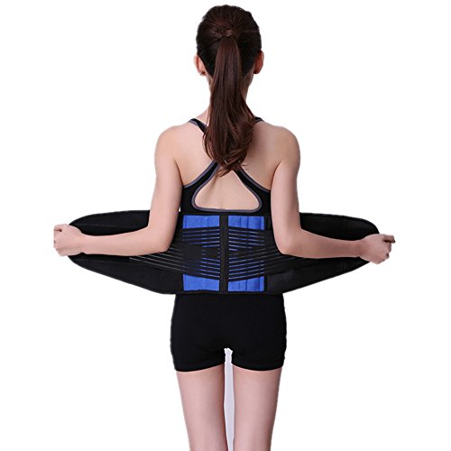 Kang Shengyuan Adjustable Low Back Lumbar Support Men Women Waist Trimmer Trainer Belt Bodyshaper Brace Tummy Fat Burner Fitness Weight Loss Size XL Black/Blue