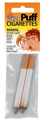 Loftus Joker Fake Puff Cigarettes (2 Pack), White/Orange